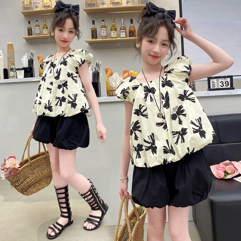 Casual T-shirt+Solid Shorts
